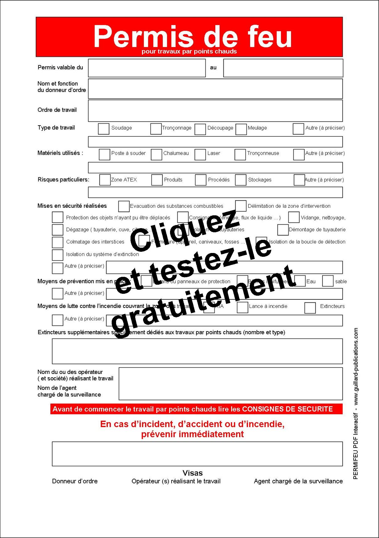 logiciel permis de feu